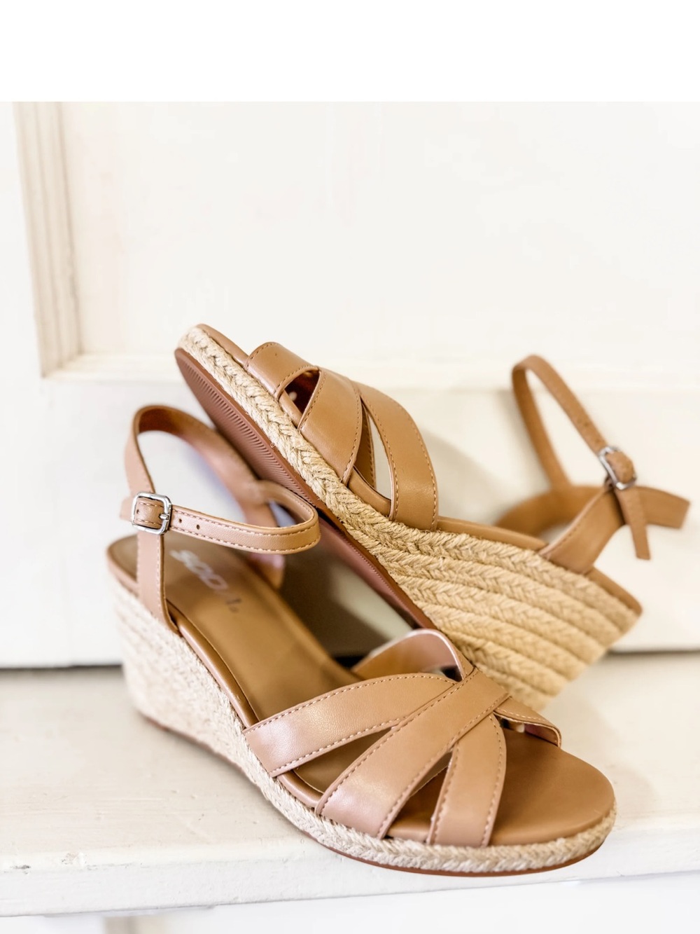 Soda Beige/Tan Espadrille Wedge Sandals